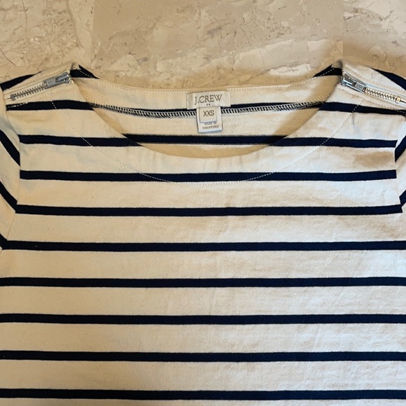 JCrew Stripe Zipper Shoulder Cotton Dress - Picture 3 of 4